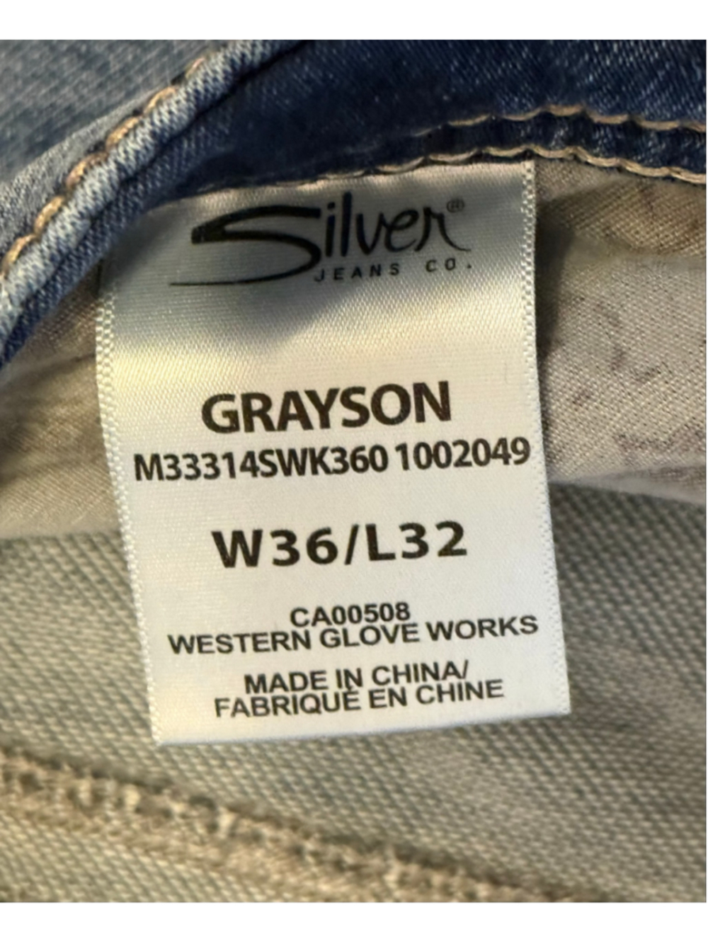 Silver Jeans Co Grayson Mens Jeans W36 L32 Straight Leg Medium Wash Stretch Deni - Picture 5 of 6